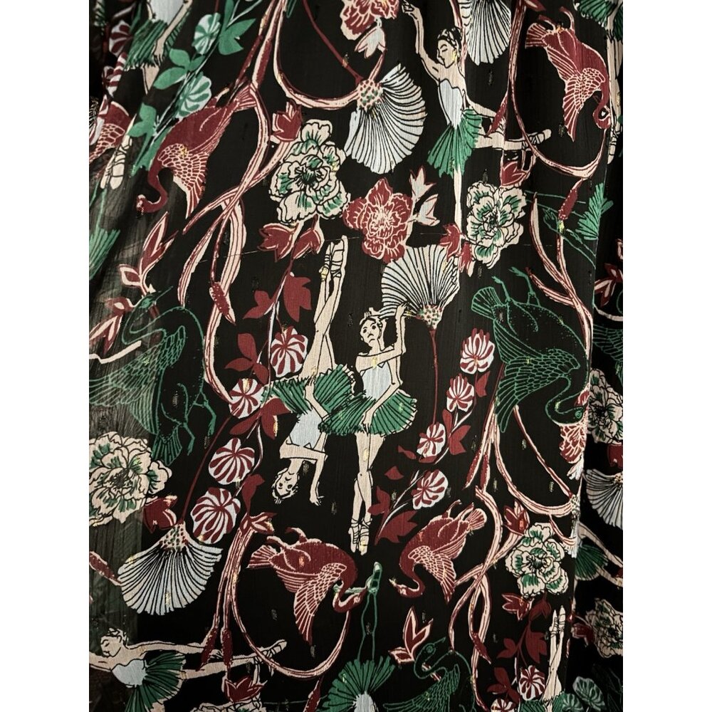 Modcloth Midi Dress Size Medium M Tie Waist Opening Night at the Ballet Dress - Picture 9 of 13